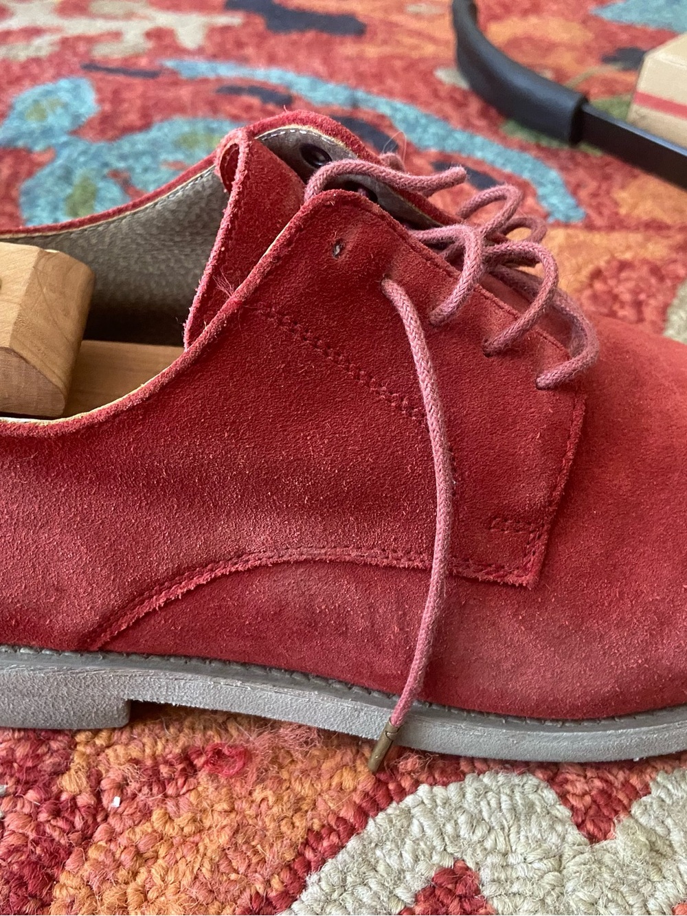 Florsheim Men's Red Suede Derby Shoes